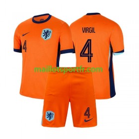Maillot de Foot Pays-Bas Virgil van Dijk 4 Enfant Domicile UEFA Euro 2024
